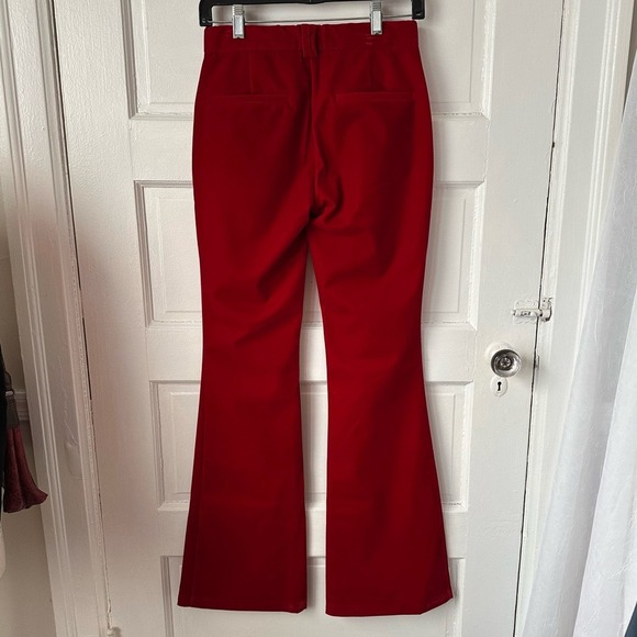 Steve Madden Red Velvet Flare Leg Pants XS Stretch High Rise NWT Romantic Fairy - Picture 13 of 14